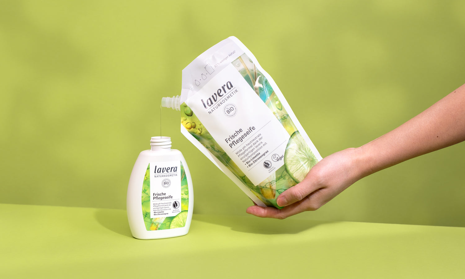 Savon de soin frais avec sachet de recharge