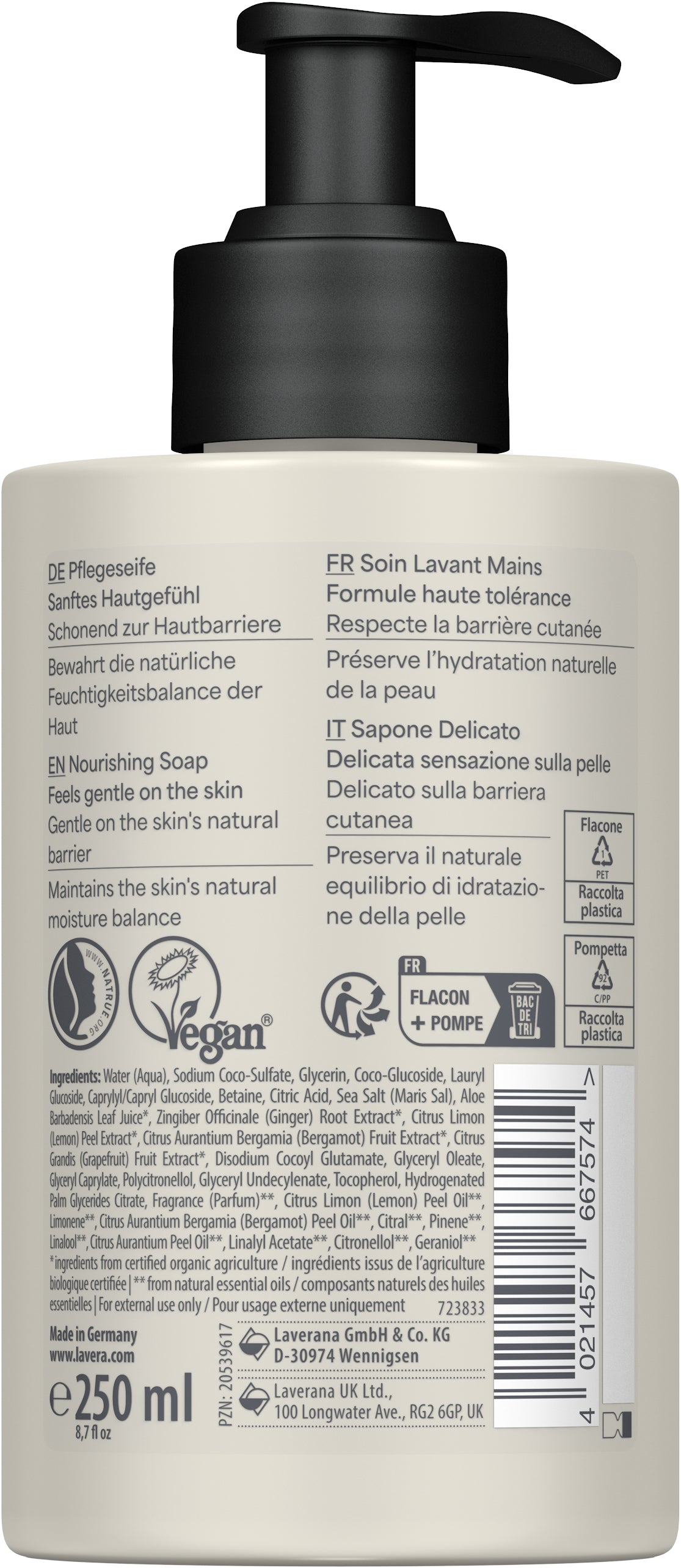 lavera Soin Lavant Mains Citron Bio & Gingembre Bio