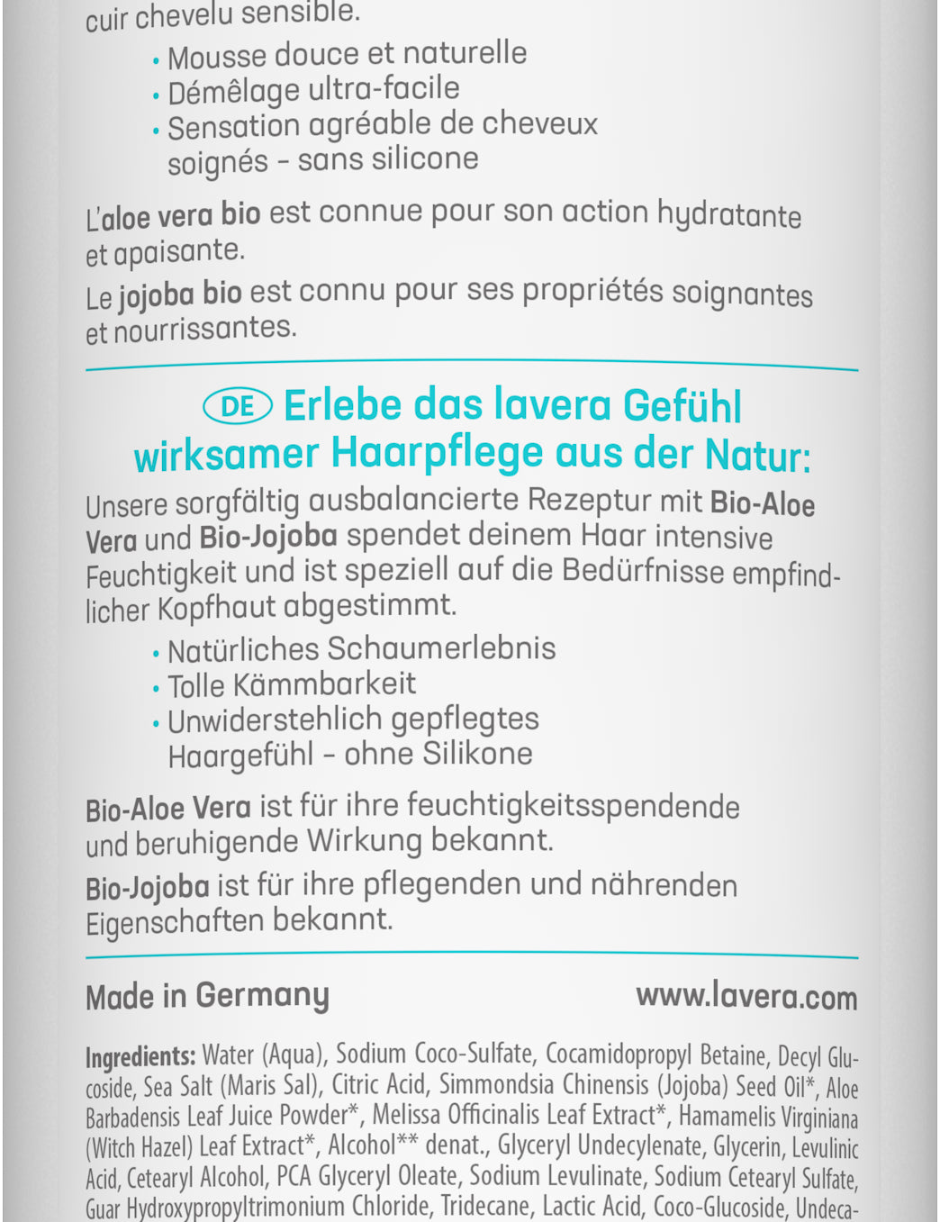 lavera basis sensitive Shampooing Soin Hydratation
