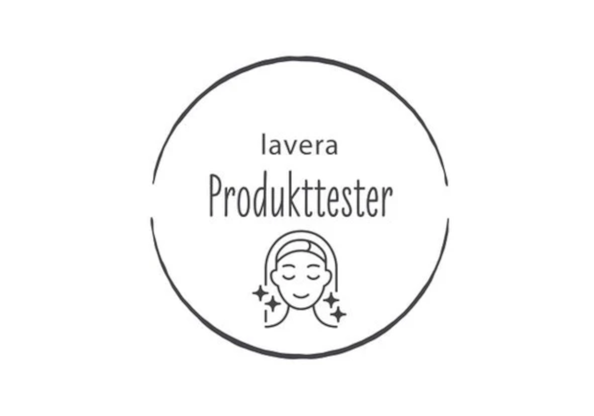 Icône « Testeur de produits lavera » avec visage stylisé