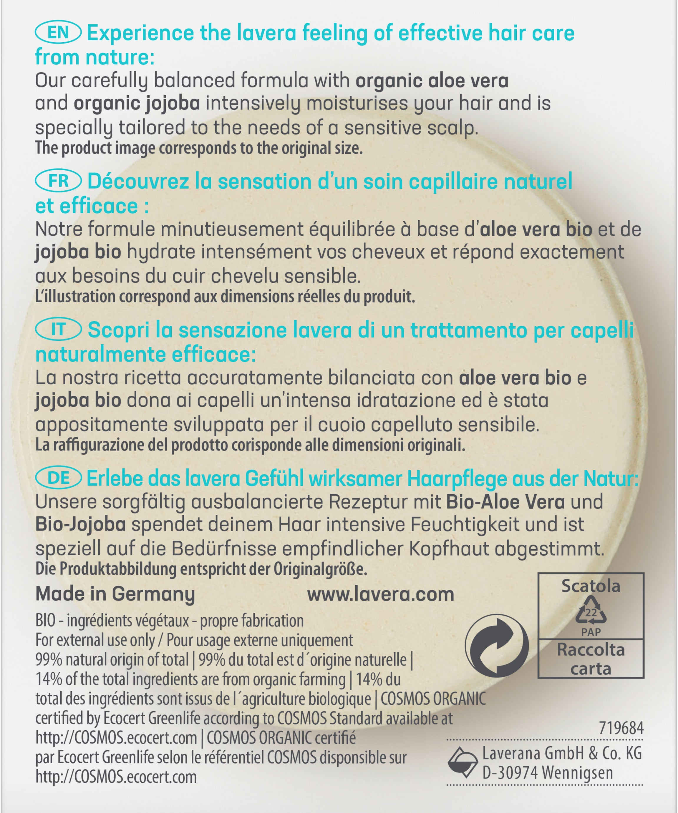 lavera Shampooing solide basis sensitive Hydratation & Soin
