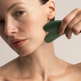 lavera Gua Sha Face Massage Tool during application