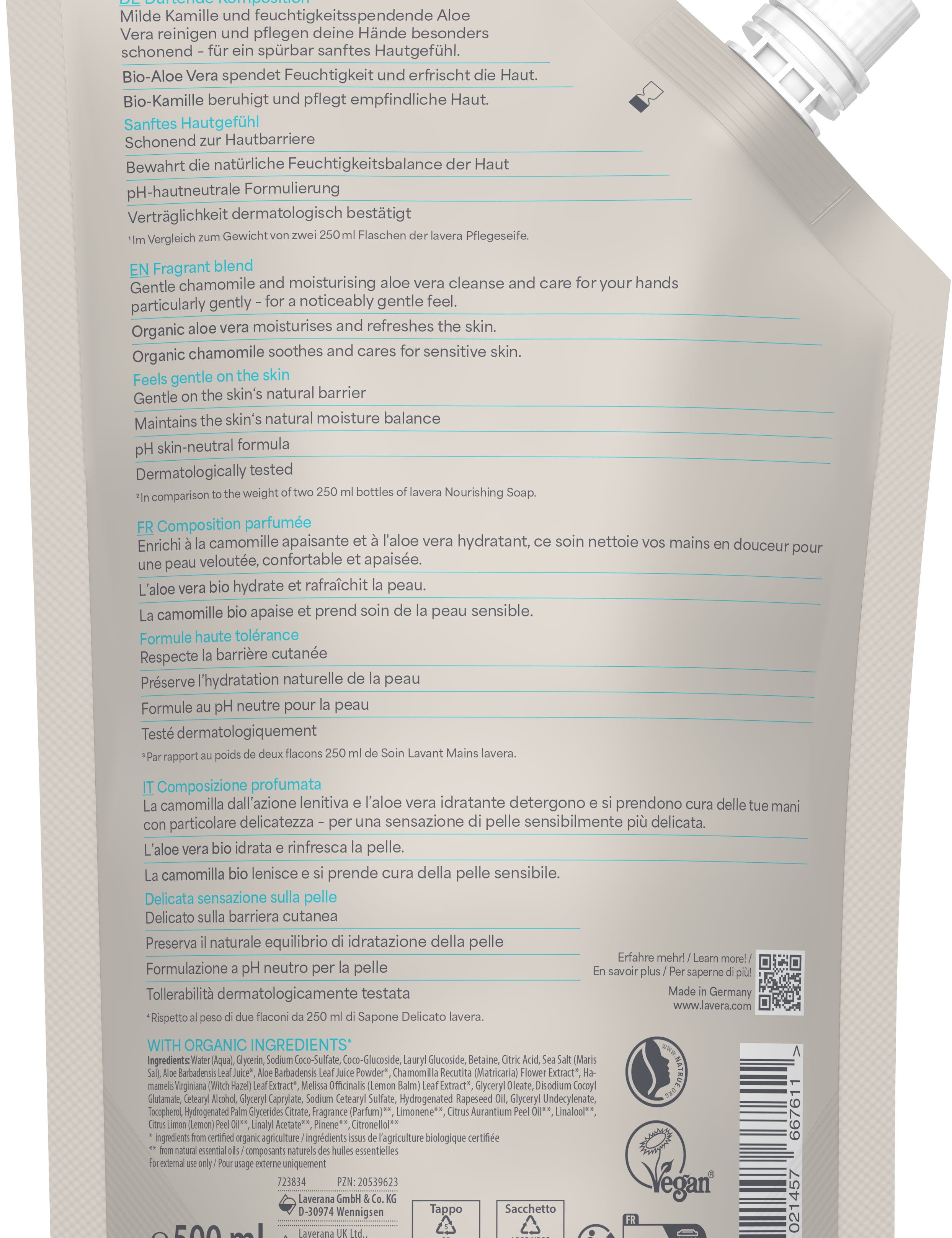 lavera Recharge souple de savon liquide soin basis sensitive