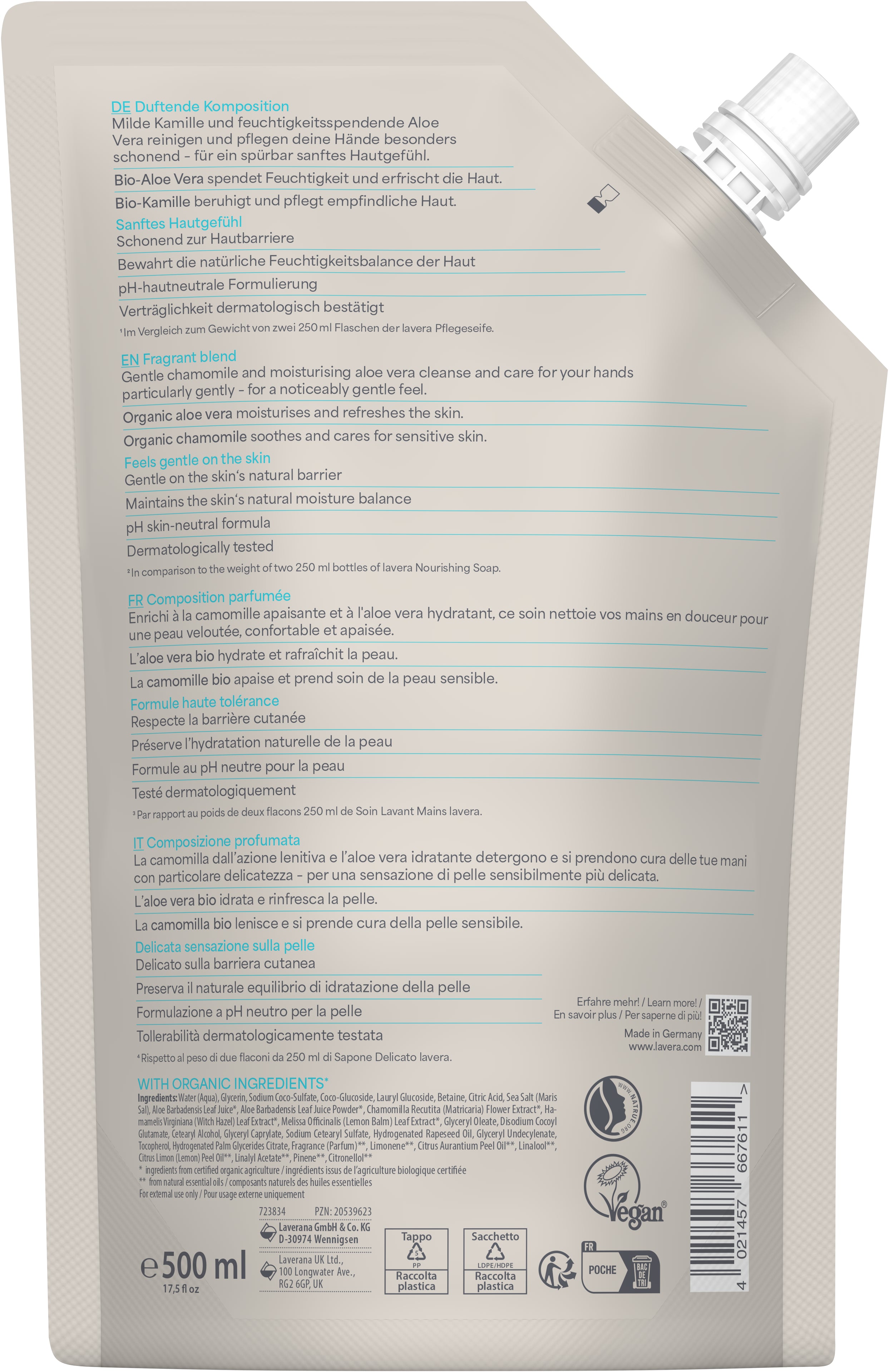 lavera Recharge souple de savon liquide soin basis sensitive