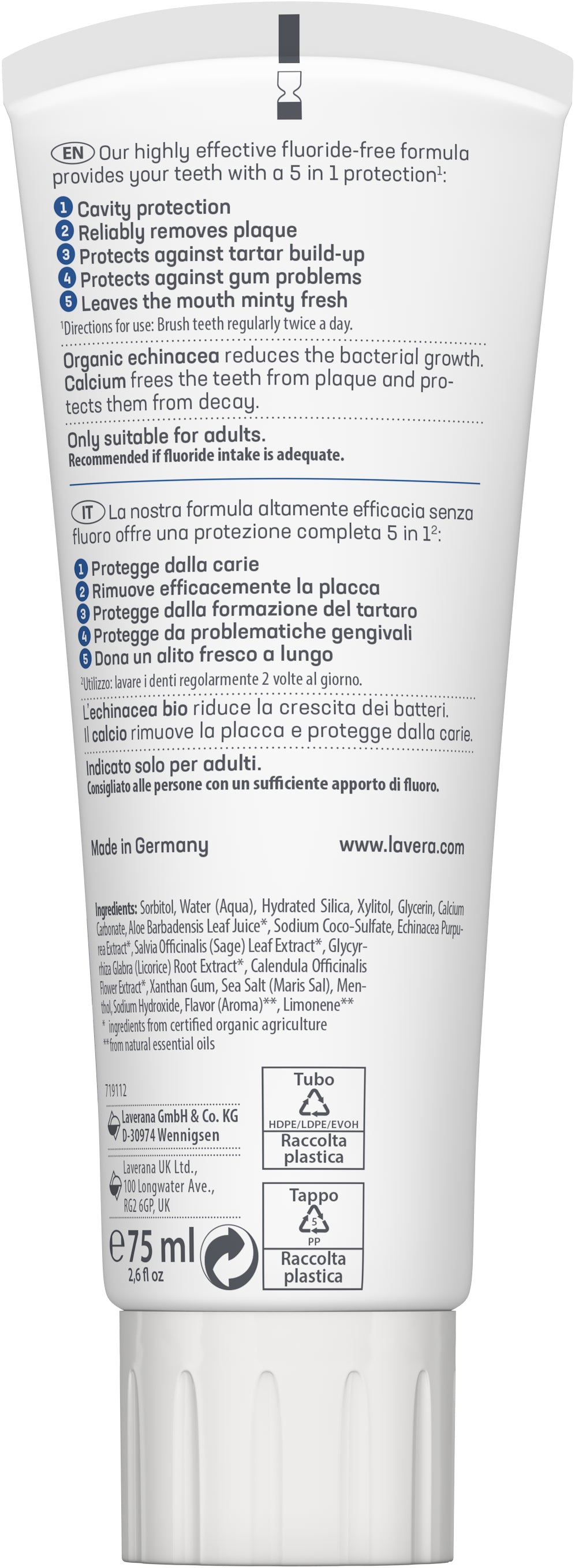 lavera Toothpaste Complete Care Fluoride-Free