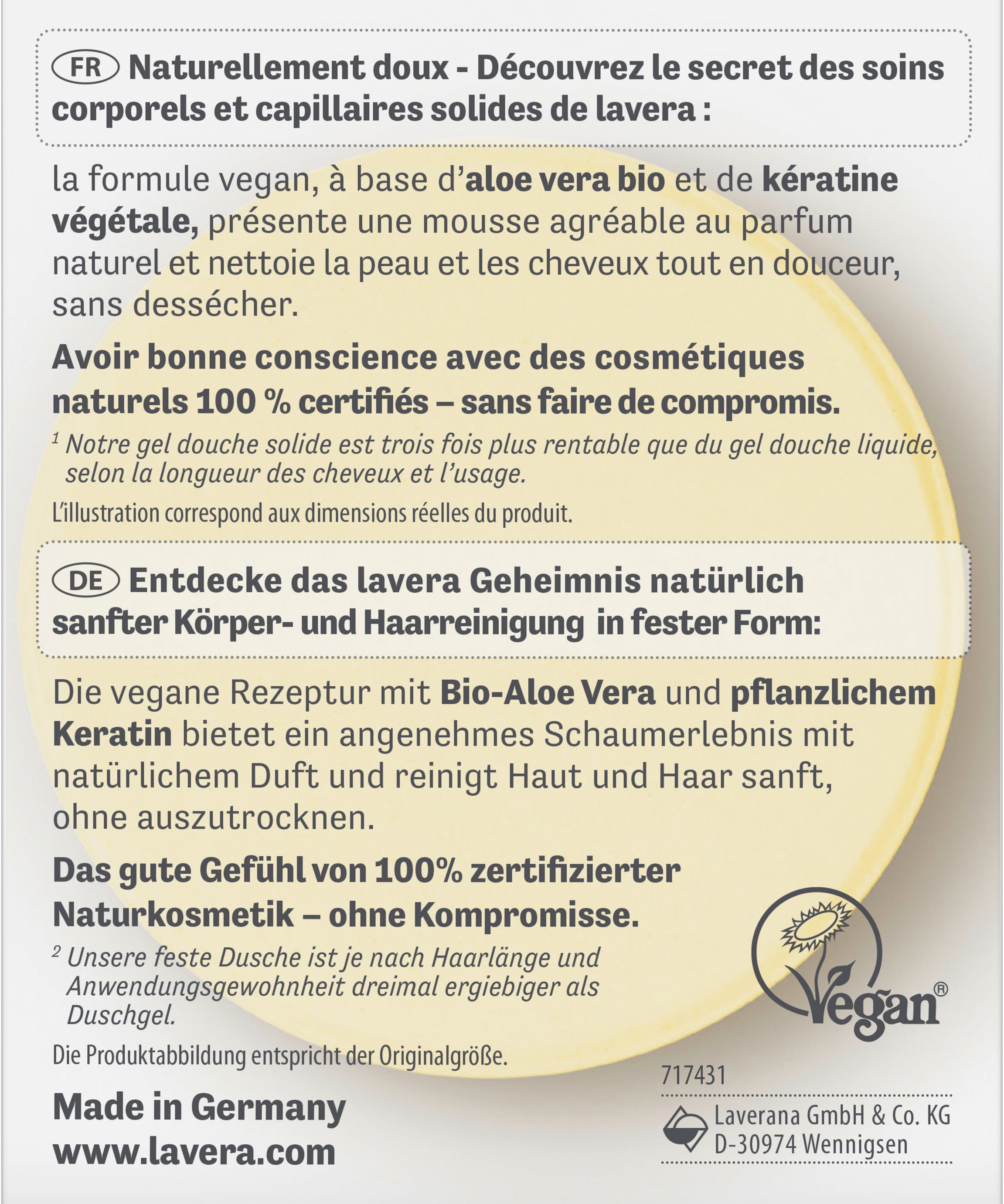 lavera Gel Douche Solide 2 en 1 basis sensitiv