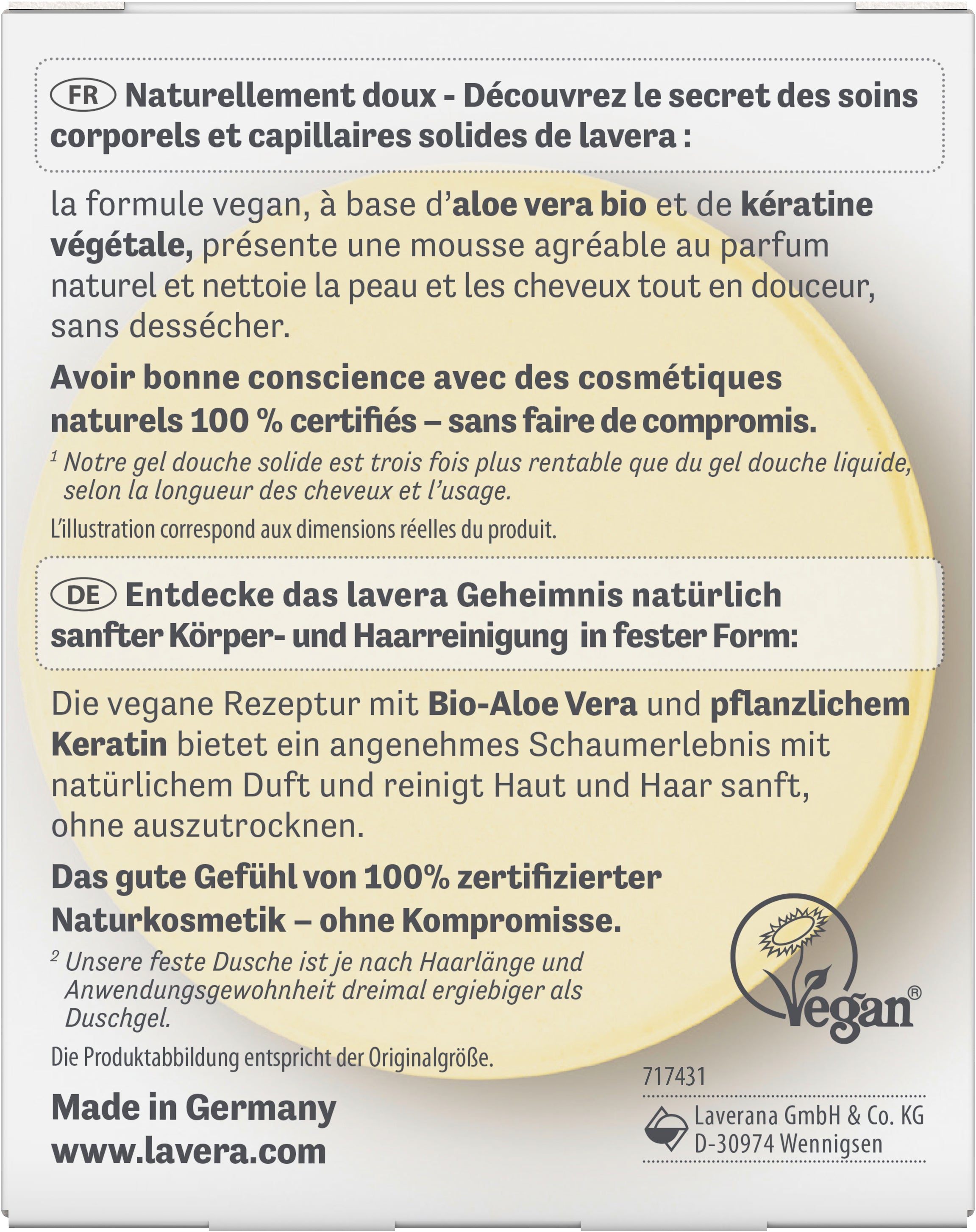 lavera Gel Douche Solide 2 en 1 basis sensitiv