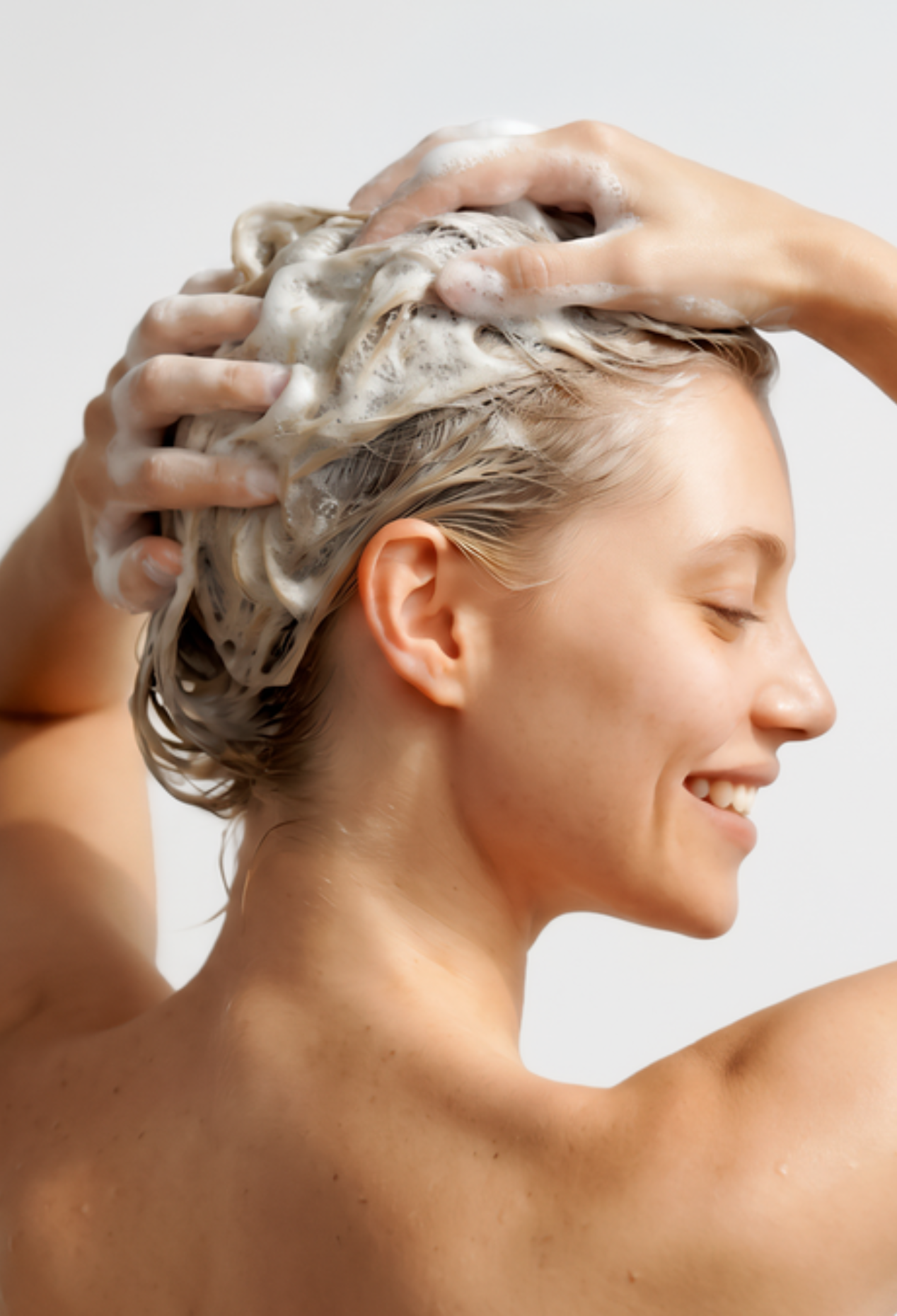 lavera Pflegeshampoo Repair & Protect lors de l'application