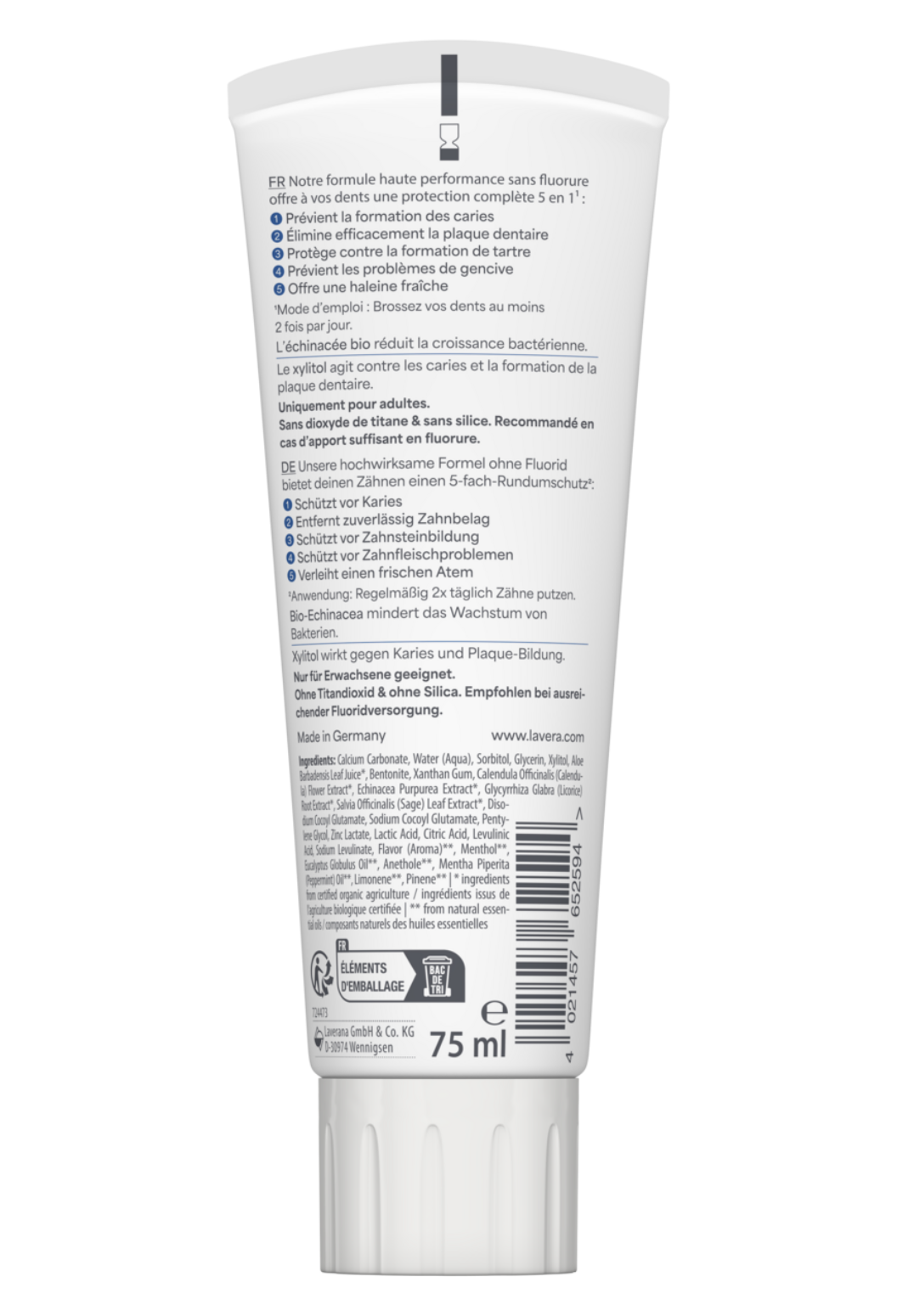 lavera FR Zahncreme Complete Care Fluoridfrei