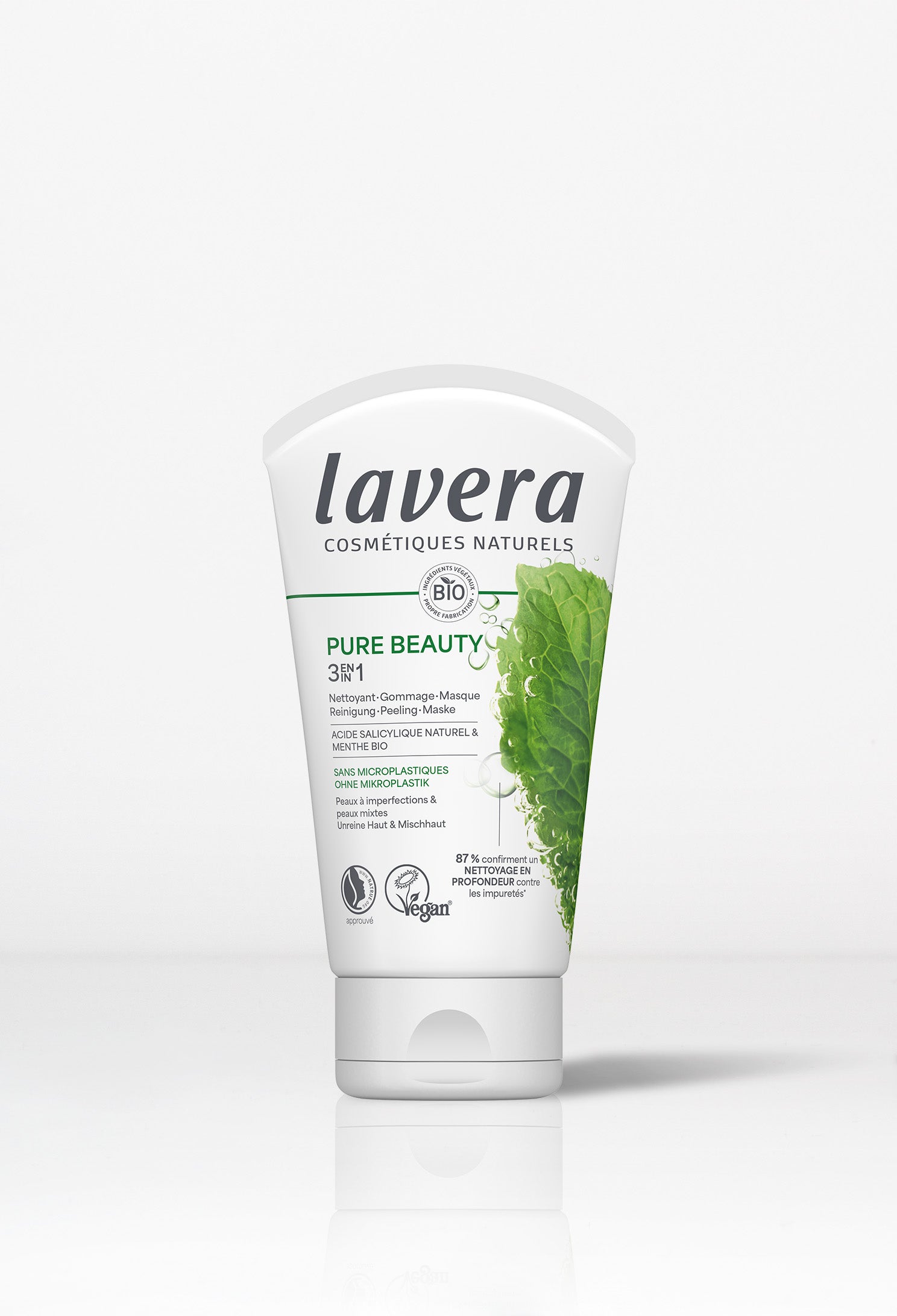lavera Pure Beauty 3en1 Nettoyant Gommage Masque