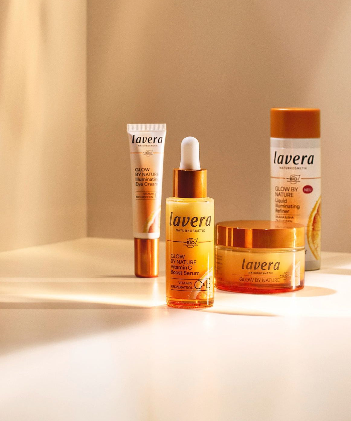 lavera Glow by Nature Routine Complete Set lors de l'application
