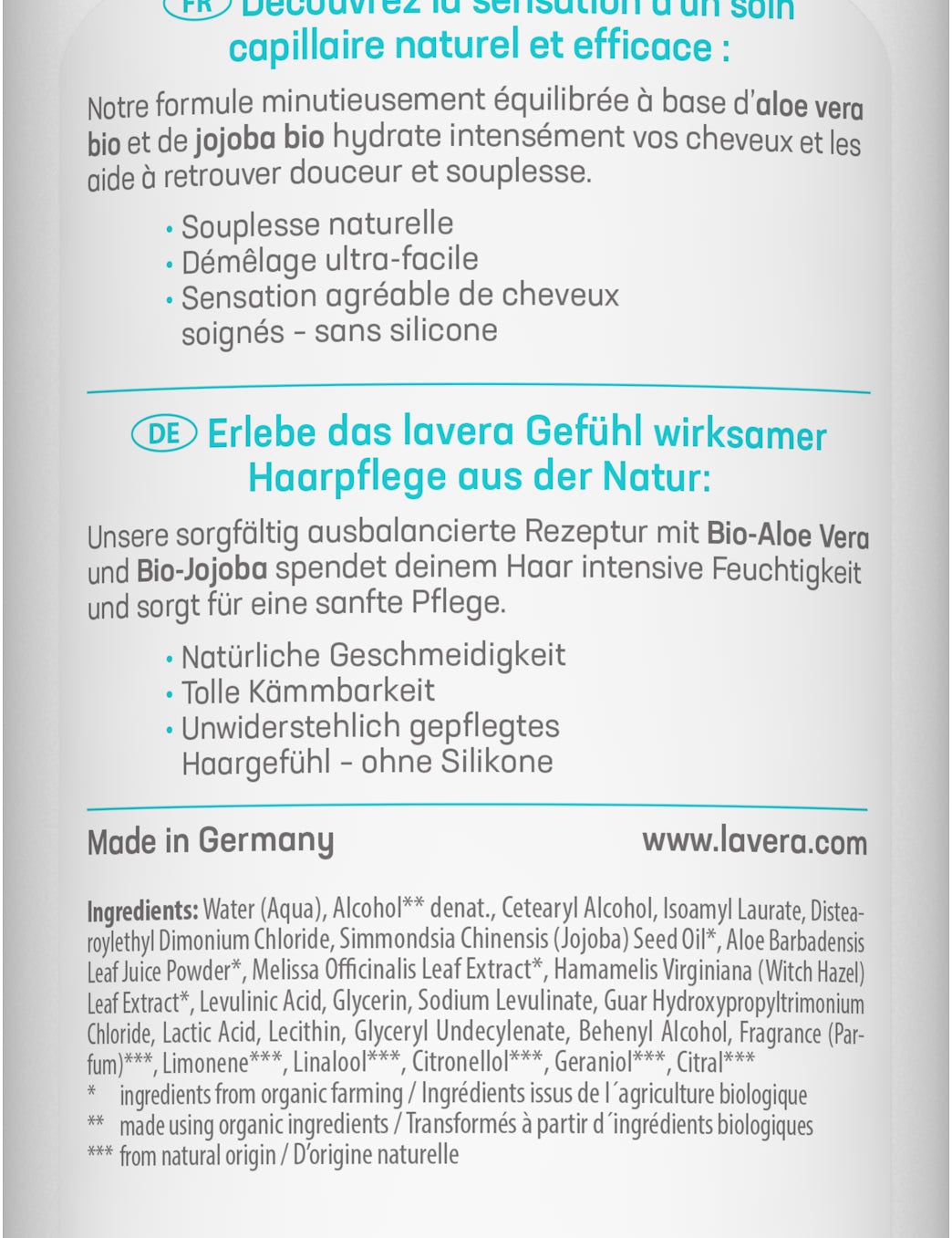 lavera basis sensitive Après-Shampooing Hydratation & Soin