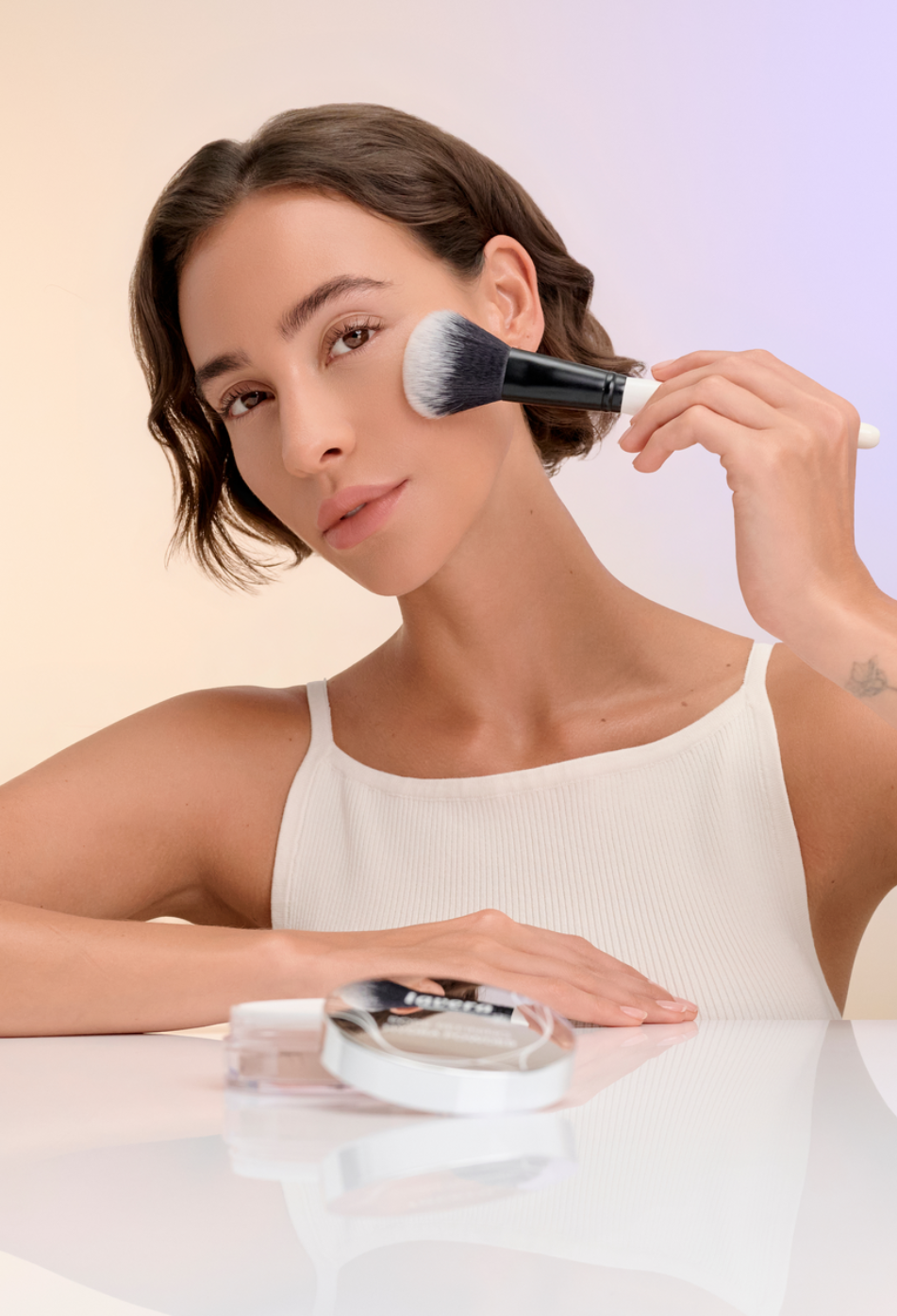 lavera Pore Refining Hydra Powder during application