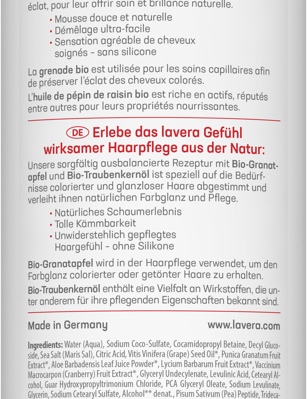 lavera Pflegeshampoo Farbglanz & Pflege