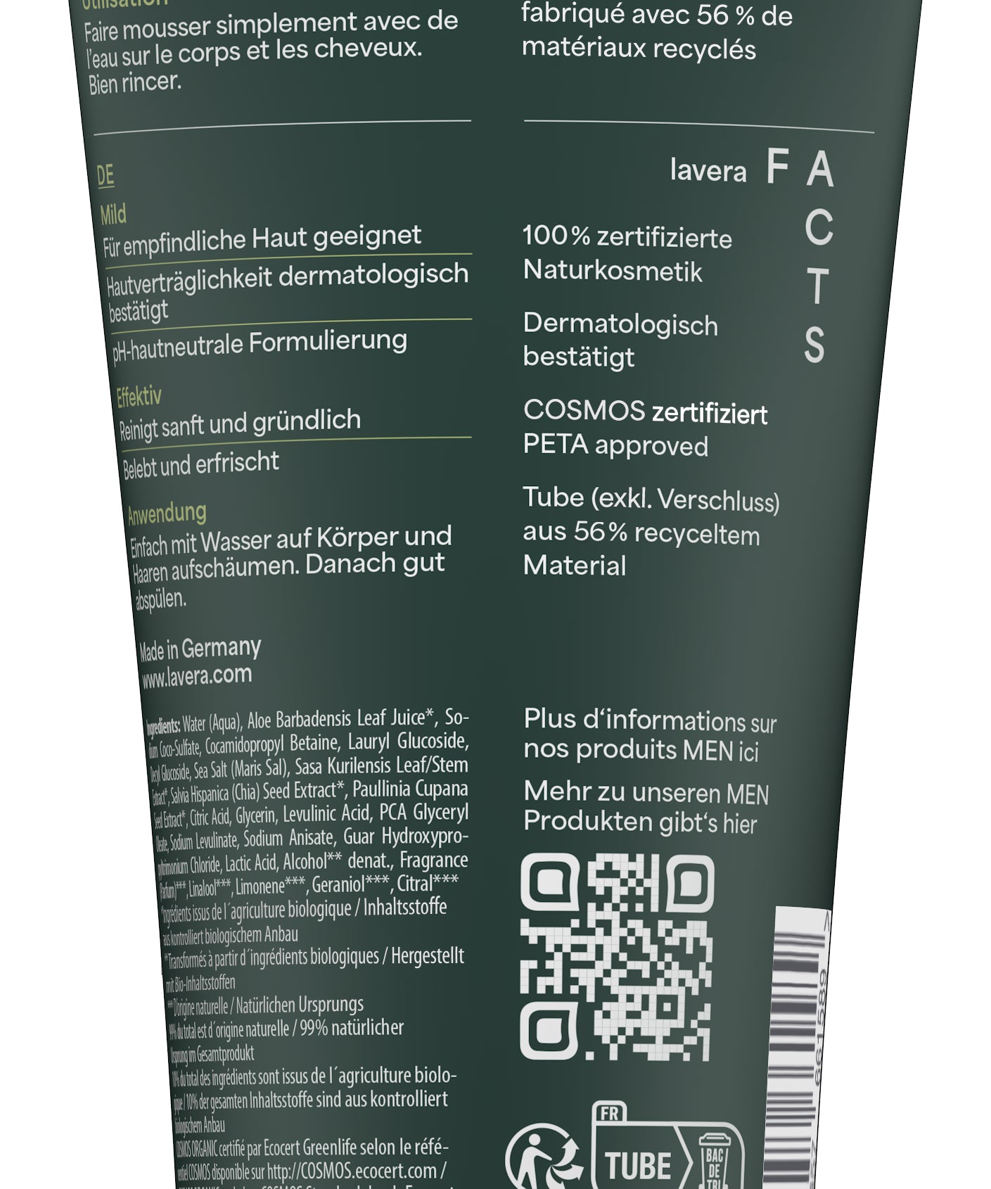 lavera Men sensitive 3en1 Gel Douche
