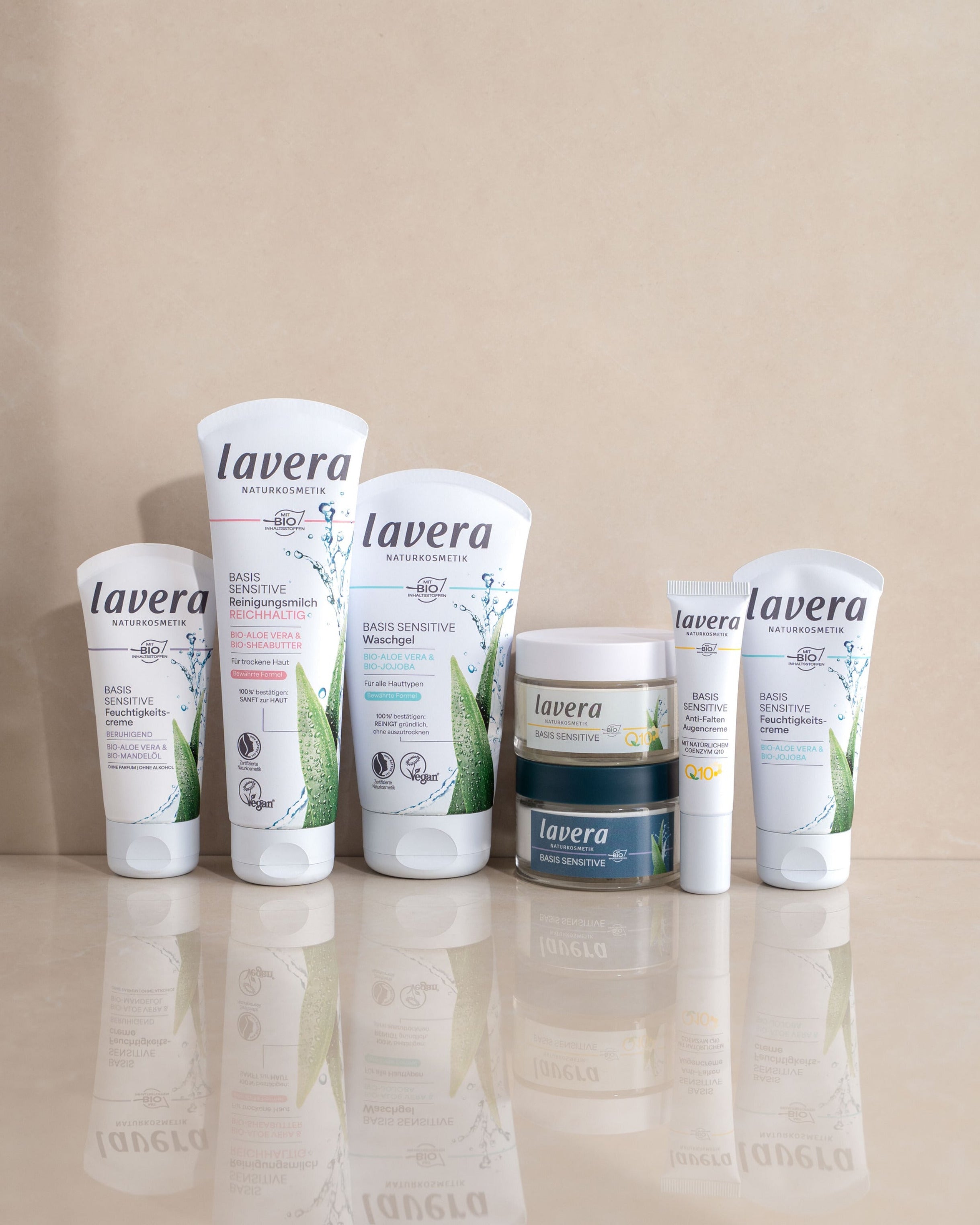 Représentation des produits lavera basis sensitive