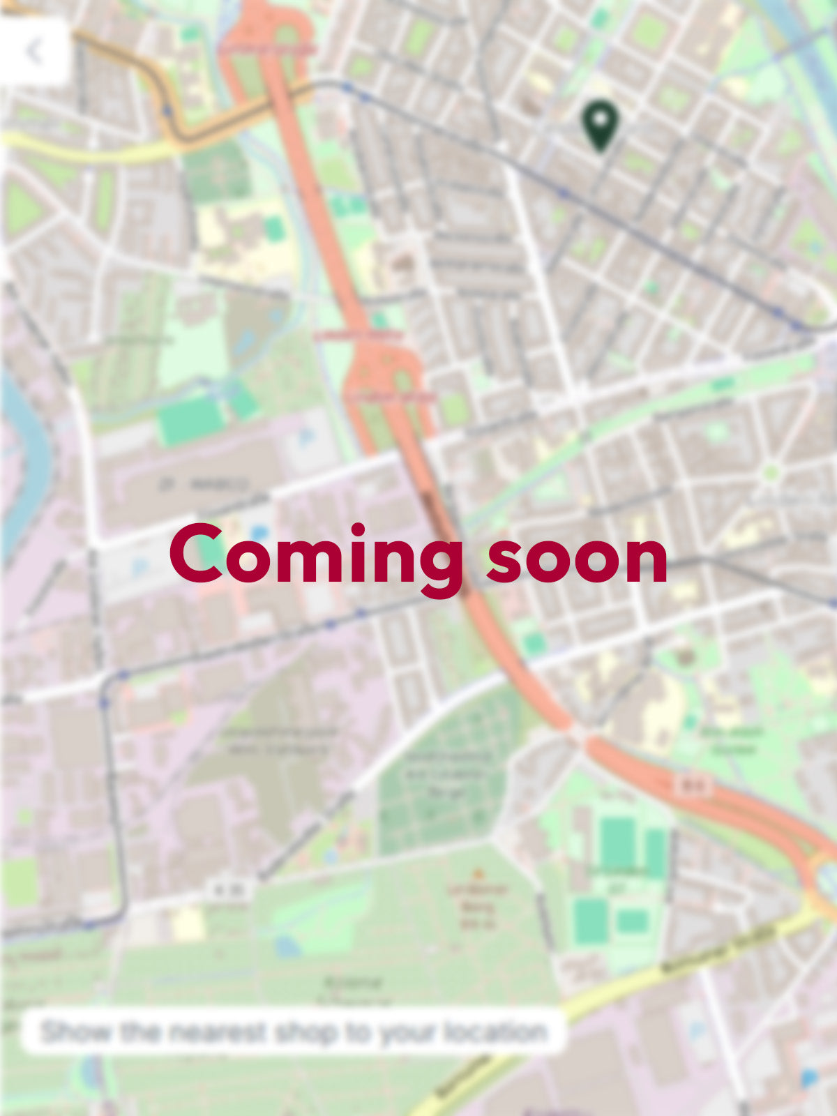 Verpixelte Map mit "Coming Soon" Aufschrift