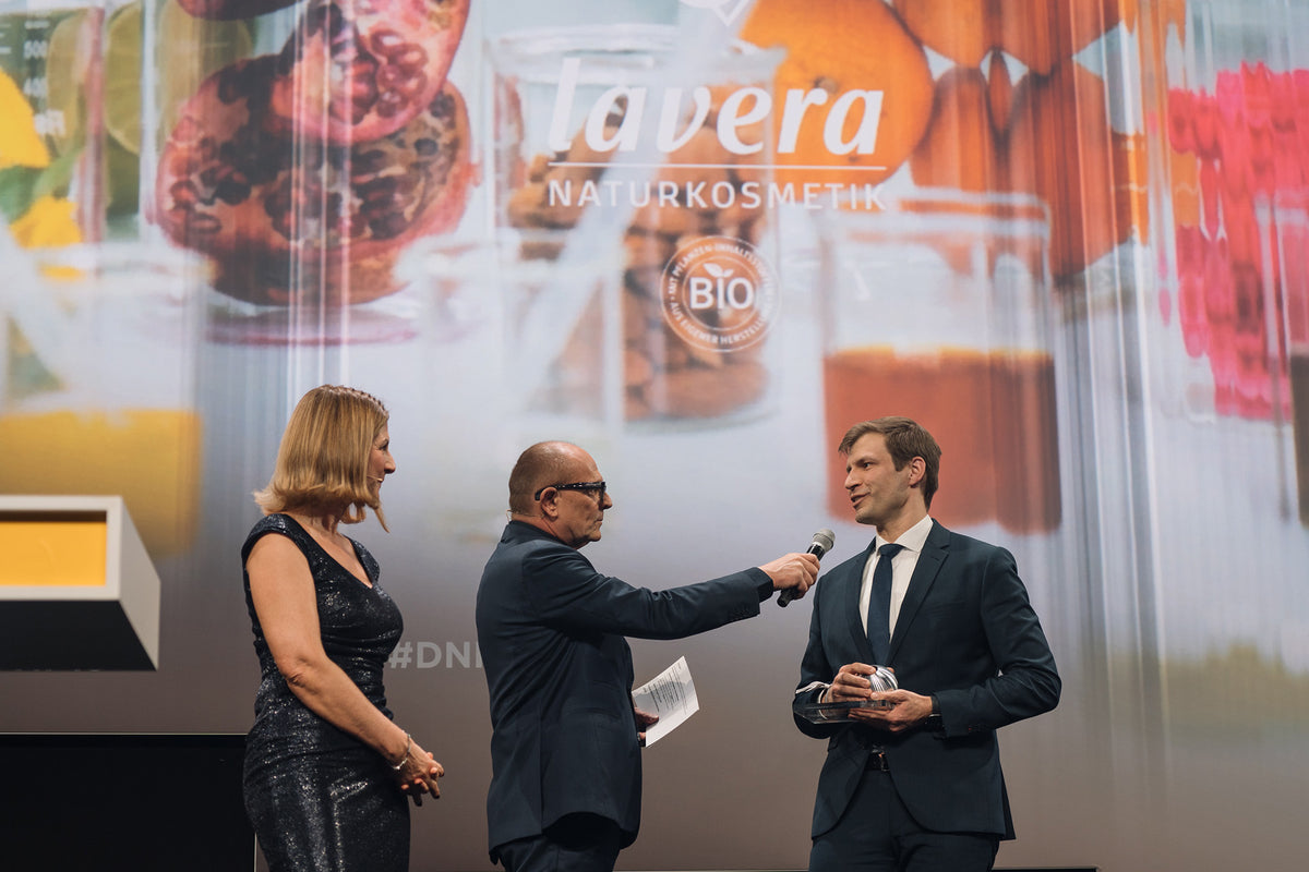 Phillip Haase et le jury lors de la remise du prix allemand du développement durable
