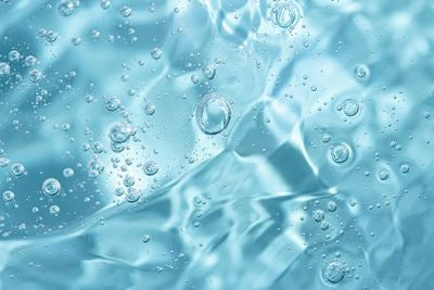 Texture gel bleu transparent avec petites bulles d'air