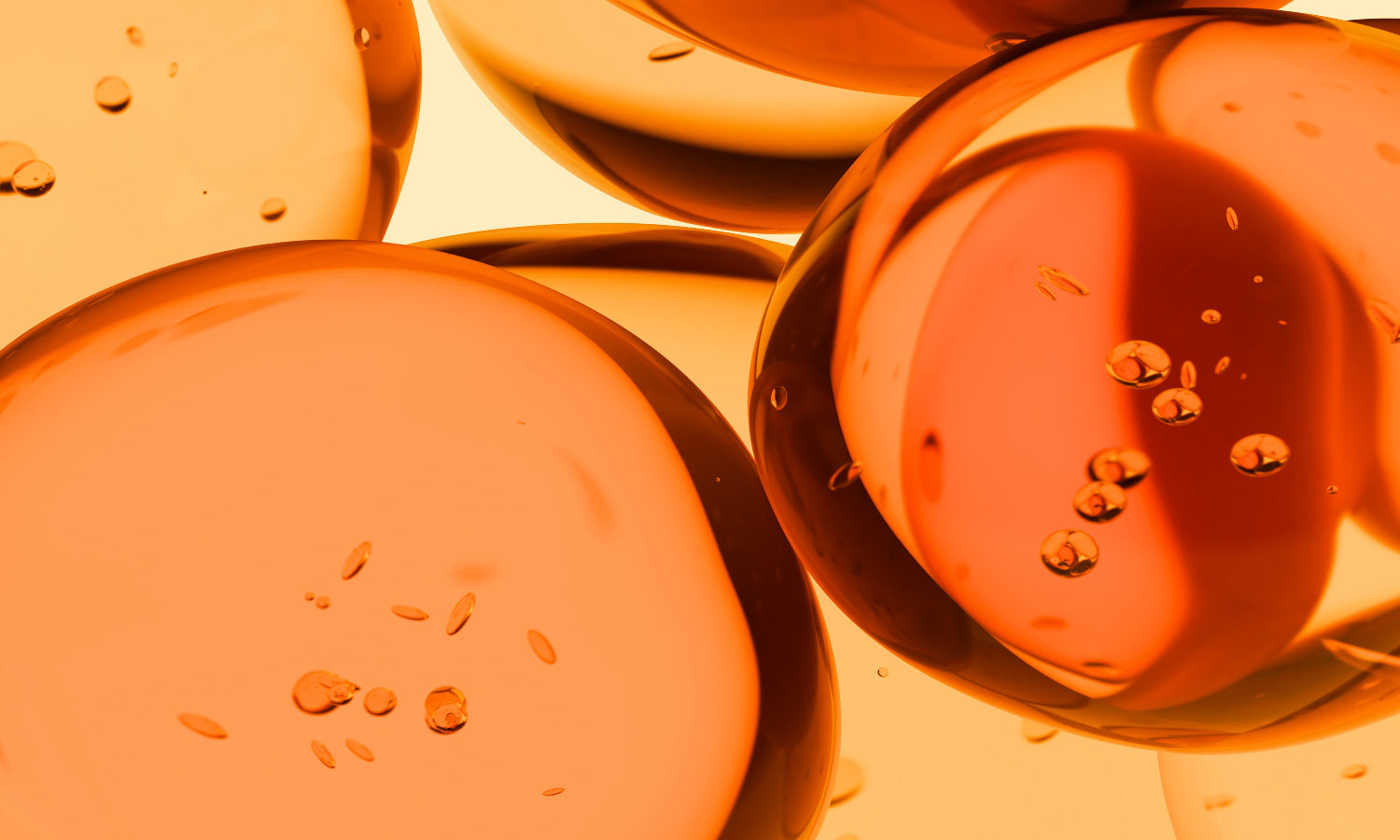 Sphères d'huile orange et jaune