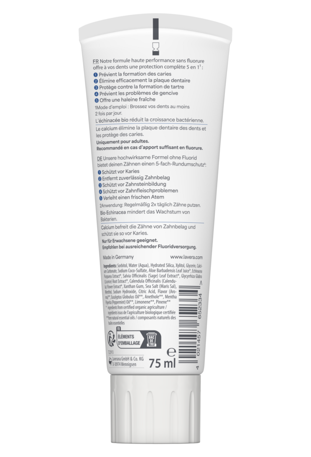 lavera Zahncreme Complete Care Fluoridfrei