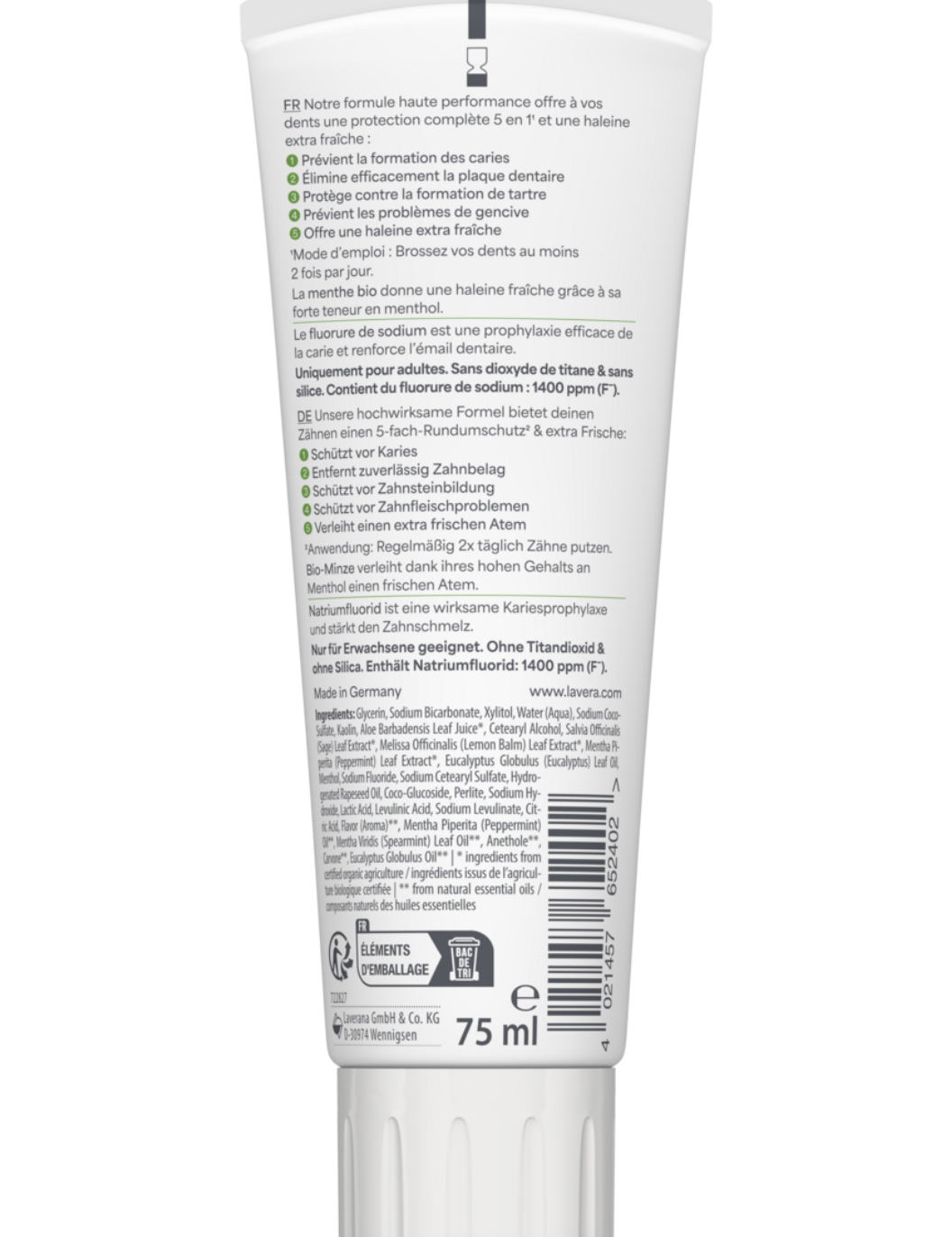 lavera Dentifrice Complete Care  Sans Silice