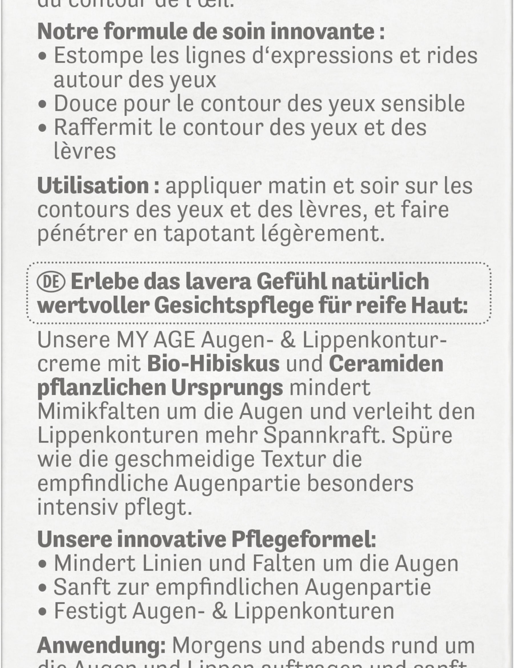 lavera MY AGE Augen- & Lippenkonturcreme