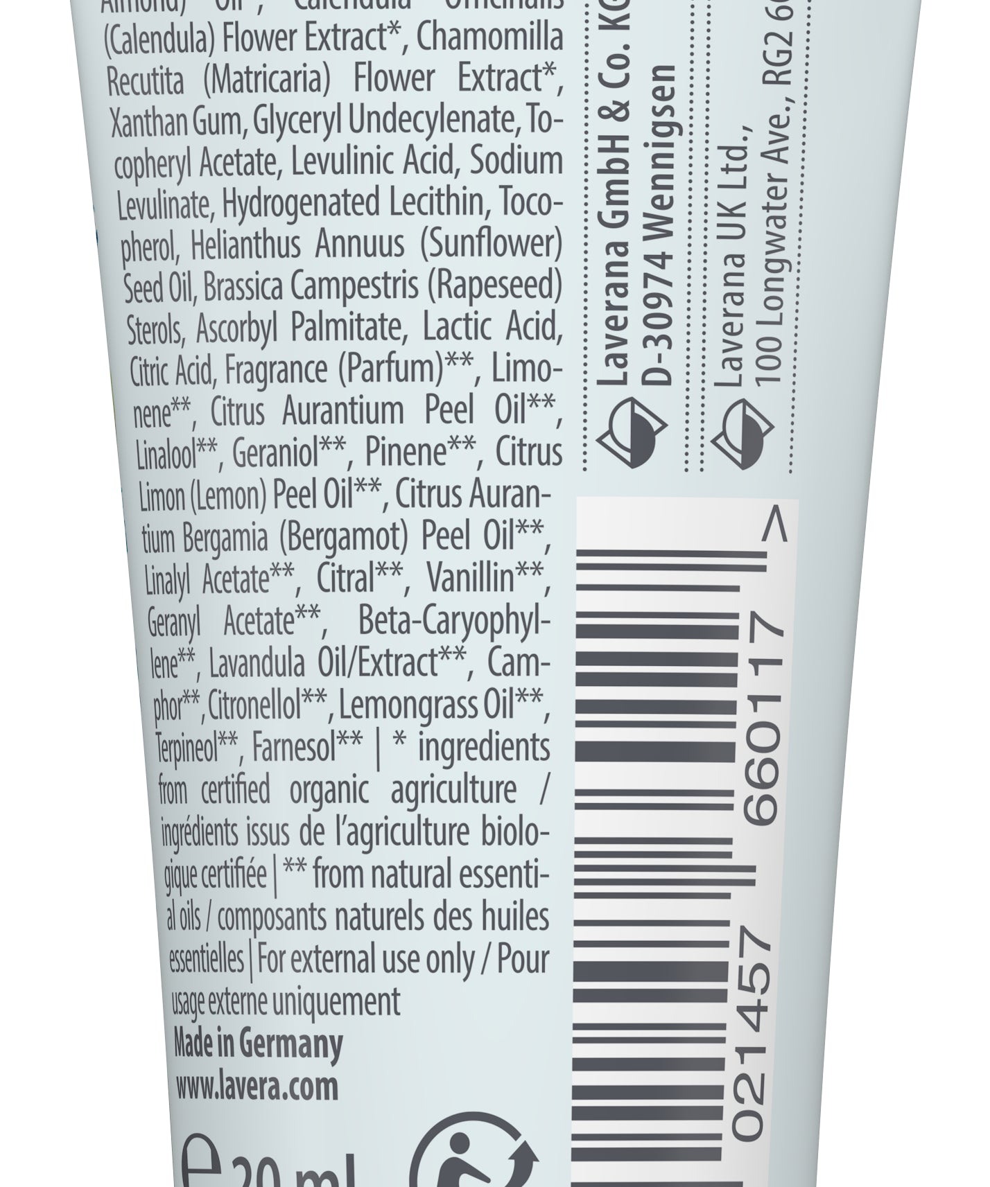 lavera Format voyage basis sensitive crème mains