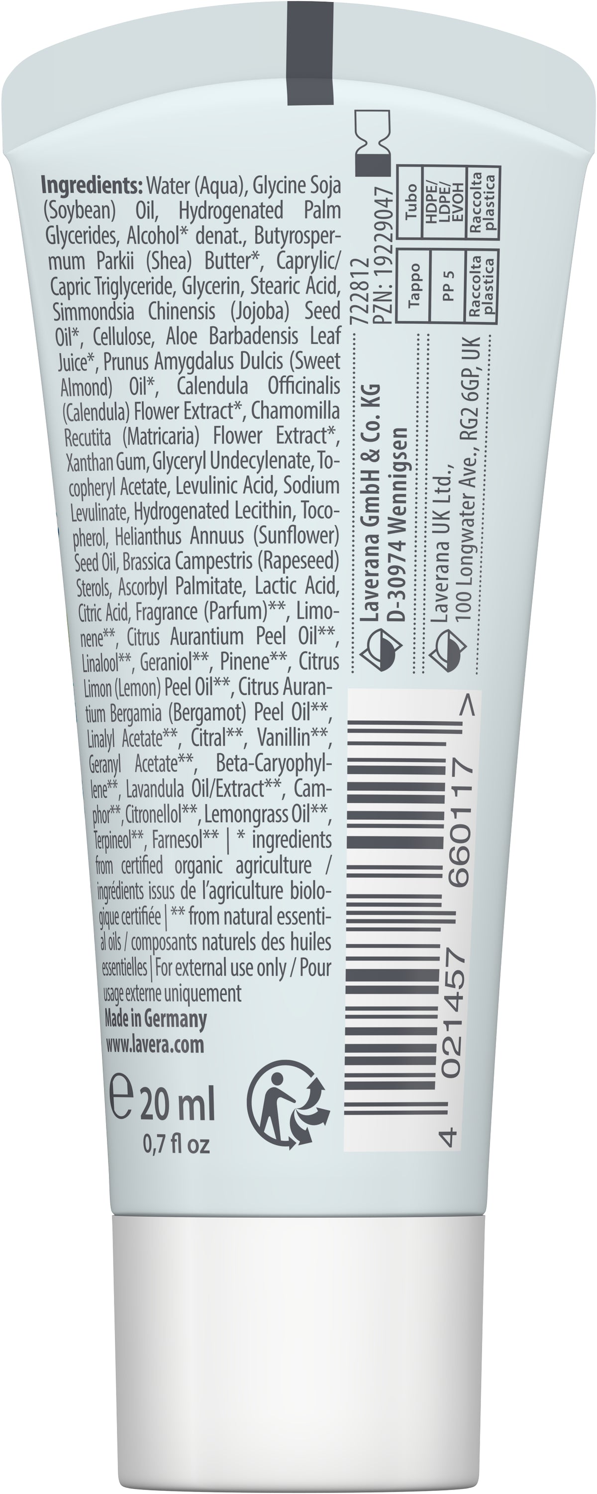 lavera Format voyage basis sensitive crème mains