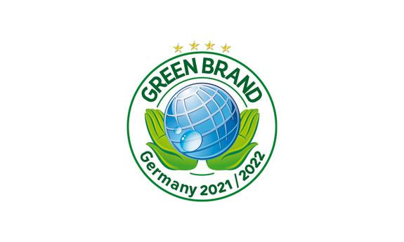 Label Green Brand Germany 2021/2022 avec globe et feuilles vertes