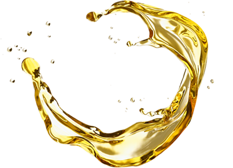 Éclaboussure d'huile dorée sur fond blanc